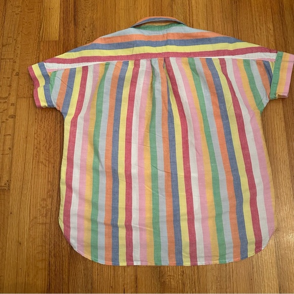 J Crew Linen Blended Candy striped Shirt Size 0 ¥¥ - Picture 11 of 14